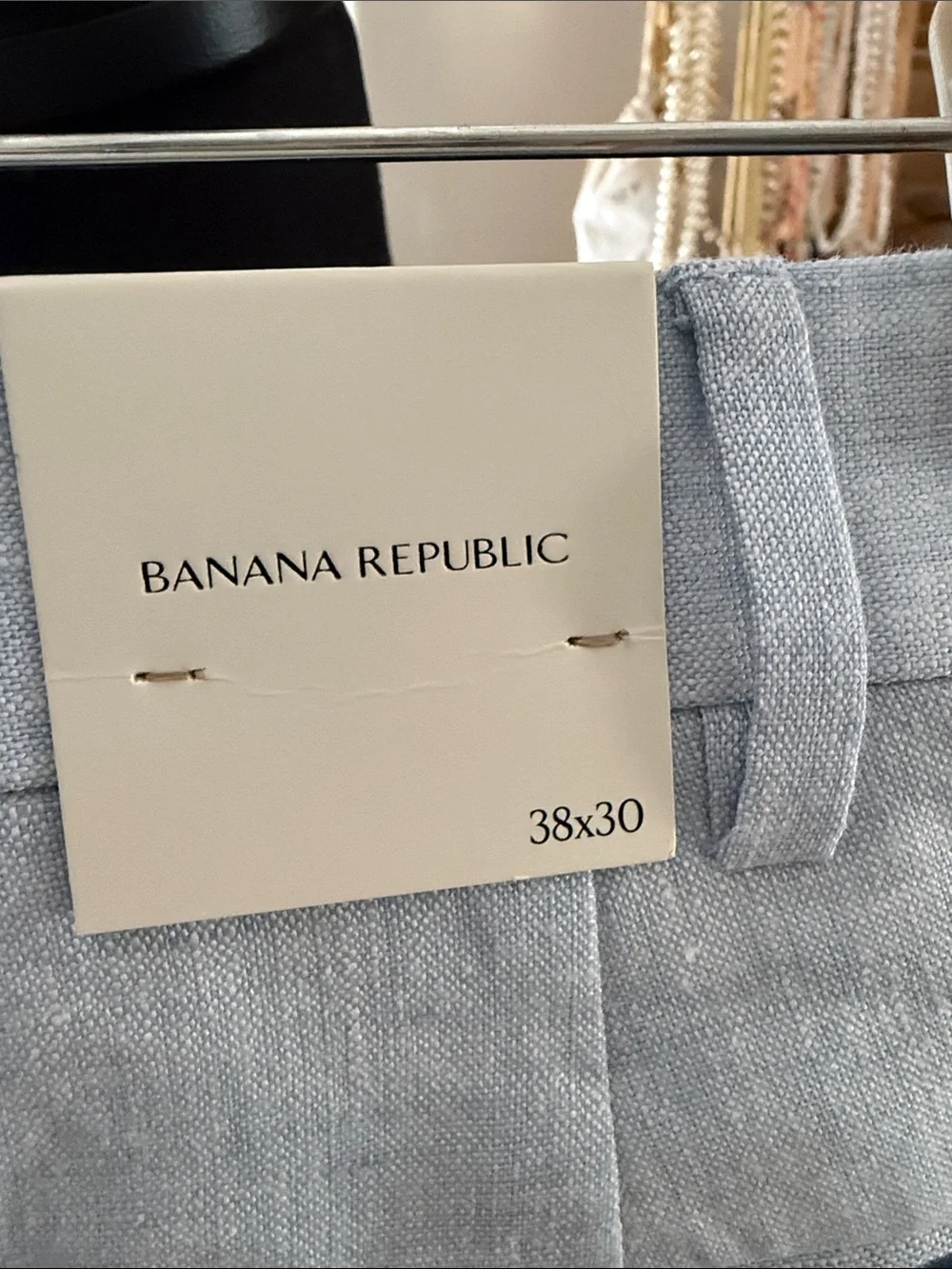 NWT Men’s Banana Republic Blue European Flax Linen Tailored Slim Fit Trousers
